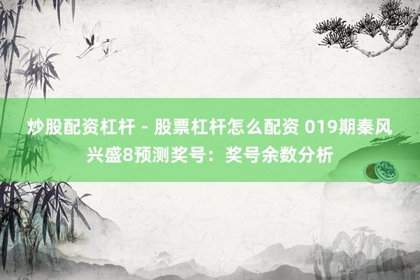 炒股配资杠杆 - 股票杠杆怎么配资 019期秦风兴盛8预测奖号：奖号余数分析
